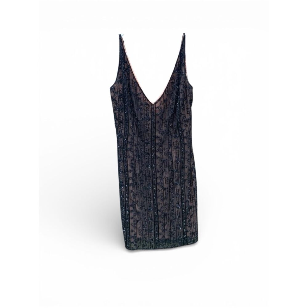 Vintage Harrison Morgan Floral Silk Beaded Mini Cocktail Dress Size 4